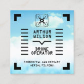 Aerial filming HUD view drone Quadratische Visitenkarte (Vorderseite)