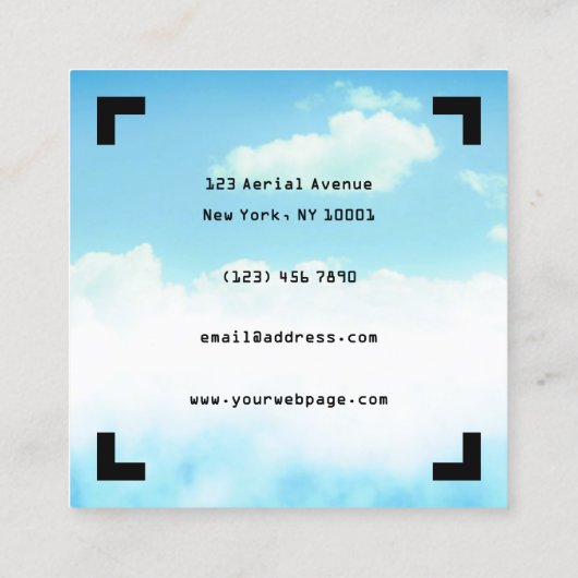 Aerial filming HUD view drone Quadratische Visitenkarte (Rückseite)