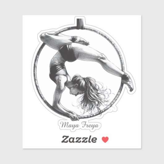 Aerial Hoop Lyra Name Aufkleber (Blatt)