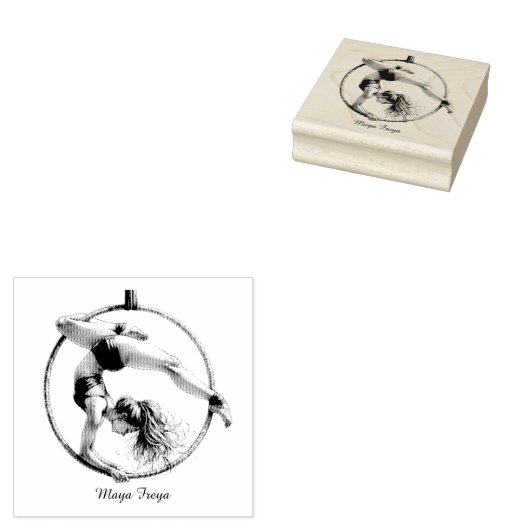 Aerial Hoop Lyra Name Gummistempel (Stempel)