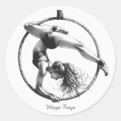 Aerial Hoop Lyra Name Runder Aufkleber (Vorderseite)