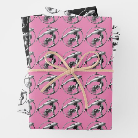 Aerial Hoop Lyra Pink Black Gray Geschenkpapier Set (Beispiel)