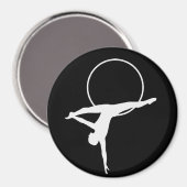 Aerial Hoop-Magnet - schwarz-weiß Magnet (Vorderseite/Rückseite)