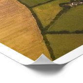 Aerial Patchwork, Irish Farmland and Clouds Photo Poster (Ecke)
