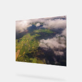 Aerial Patchwork of Irish Farmland and Clouds Acrylschild (Winkel)