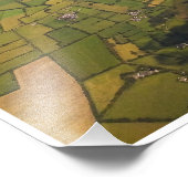 Aerial Patchwork of Irish Farmland and Clouds Fotodruck (Ecke)