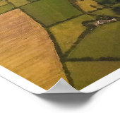 Aerial Patchwork of Irish Farmland and Clouds Poster (Ecke)