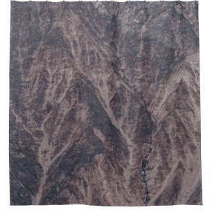 Aerial photograph of mountain ranges duschvorhang