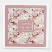 Aerial Pink and Gold Napkins Ethereal Monogram Serviette (Vorderseite)