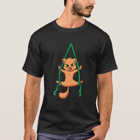 Aerial Silk Dancer Acrobat Funny Cat Aerialist T-Shirt (Vorderseite)