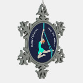 Aerial Silks Schneeflocken Zinn-Ornament (Links)
