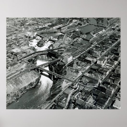 AERIAL SPOKANE 1950 POSTER (Vorne)