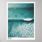 Aerial Surf Photography Ocean Wave Wall Poster (Vorne)