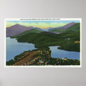 Aerial View of Both Lake Placid & Mirror Lake Poster (Vorne)