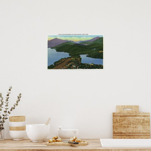 Aerial View of Both Lake Placid & Mirror Lake Poster (Küche)