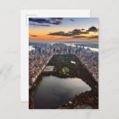 Aerial View of Central Park at Sunset Postkarte (Vorne/Hinten)