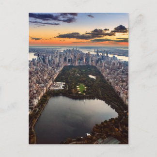 Aerial View of Central Park at Sunset Postkarte