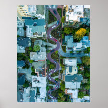 AERIAL VIEW OF LOMBARD STREET, SAN FRANCISCO, USA