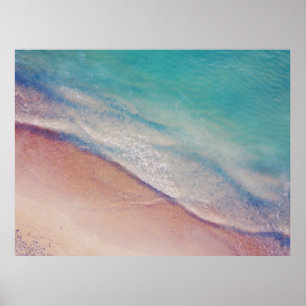 Aerial view of seashore poster