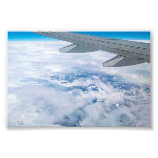 Aerial View of the Snowy Alps – Flight to Venice Fotodruck (Vorne)