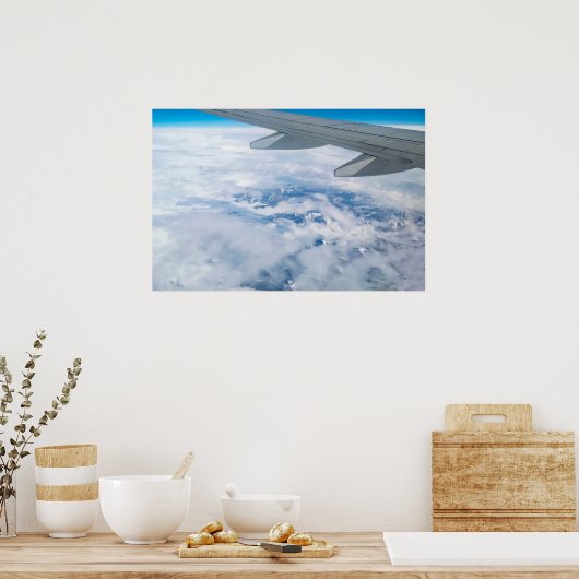 Aerial View of the Snowy Alps – Flight to Venice Poster (Küche)