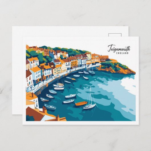 Aerial View Teignmouth England Travel Postkarte (Vorne/Hinten)