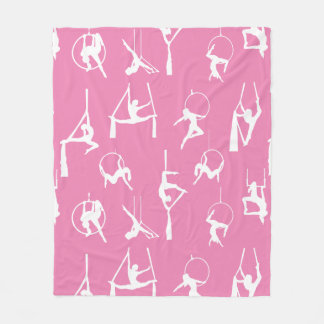 Aerialist Aerial Silber Lyra Silhouetten rosa Fleecedecke