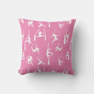Aerialist Aerial Silber Lyra Silhouetten rosa Kissen