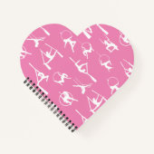 Aerialist Aerial Silber Lyra Silhouetten rosa Notizblock (Vorderseite)