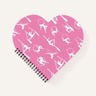 Aerialist Aerial Silber Lyra Silhouetten rosa Notizblock