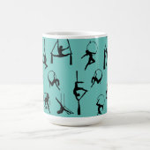 Aerialist Aerial Silks Lyra Silhouetten aqua Kaffeetasse (Mittel)