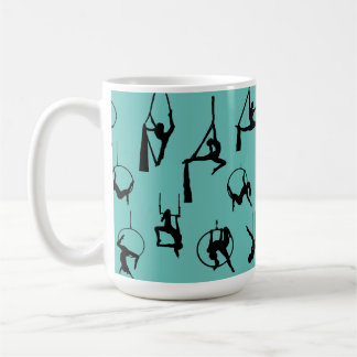 Aerialist Aerial Silks Lyra Silhouetten aqua Kaffeetasse