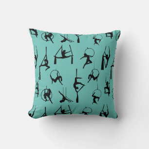 Aerialist Aerial Silks Lyra Silhouetten aqua Kissen