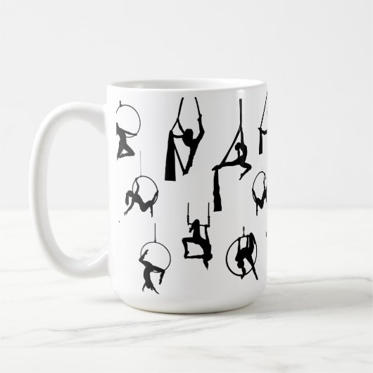 Aerialist Aerial Silks Lyra Silhouetten Kaffeetasse (Links)