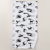 Aerialist Aerial Silks Lyra Silhouetten Strandtuch (Vorderseite)