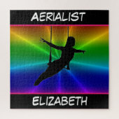 Aerialist auf Trapeze Rainbow Burst Puzzle (Vertikal)