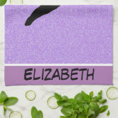 Aerialist Lila Glitzer Geschirrtuch (Gefaltet)