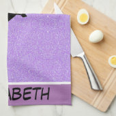Aerialist Lila Glitzer Geschirrtuch (Viertel Falte)