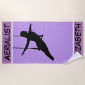 Aerialist Lila Glitzer Strandtuch (Vorderseite)
