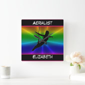 Aerialist Rainbow Burst Quadratische Wanduhr (Zuhause)