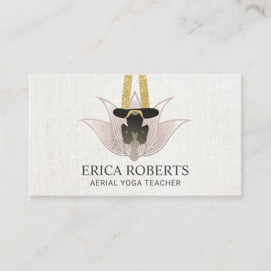 Aerialist Yoga Instructor Rose Gold Lotus Visitenkarte (Vorderseite)