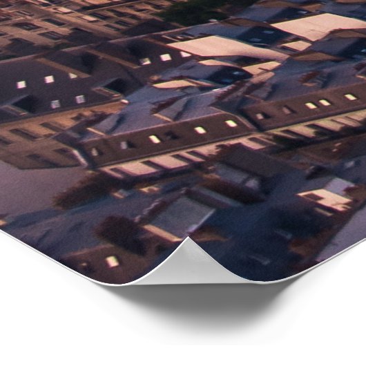 AERIELLE SICHT AUF DIE STADT GEBÄUDE WÄHREND DES T POSTER (Ecke)