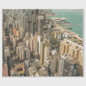 AERIELLE SICHT AUF DIE STADTGEBÄUDE GESCHENKPAPIER (Flach)