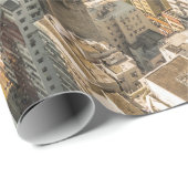 AERIELLE SICHT AUF DIE STADTGEBÄUDE GESCHENKPAPIER (Rolleneckpunkt)