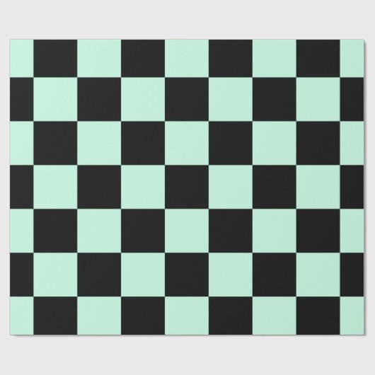 Aero Blau- und Schwarz-Schachbrettmuster Geschenkpapier (Flach)