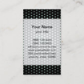 Aero blue Techno Dots Modern Black Visitenkarte (Rückseite)