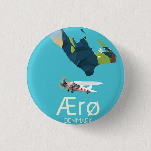 Ærø, Dänemark Karte Reiseplakat Button (Vorderseite)