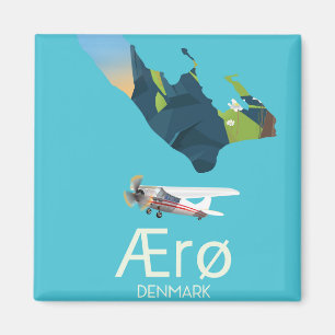 Ærø, Dänemark Karte Reiseplakat Magnet