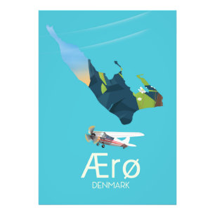 AErø, Dänemark Map travel poster