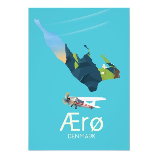 AErø, Dänemark Map travel poster (Vorne)
